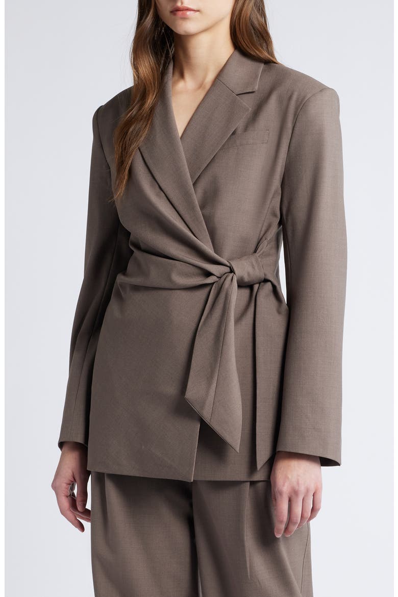 Wrap Blazer, Main, color, DARK MOLE