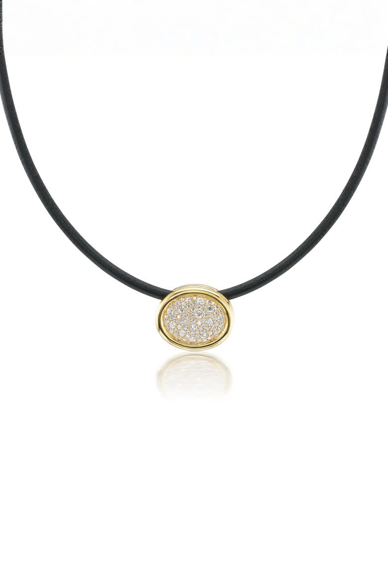 Diamond Pavé Scuba Choker, Main, color, Yellow Gold