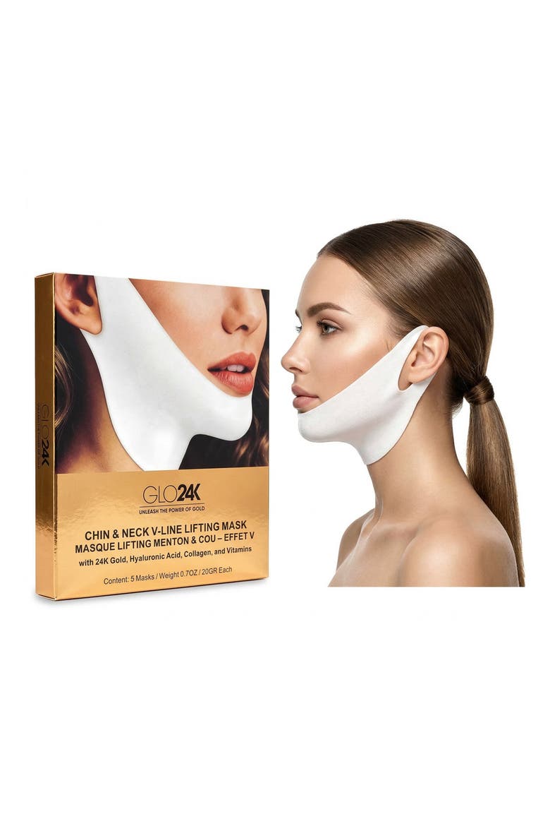 Chin & Neck V-line Lifting Mask, Main, color, White