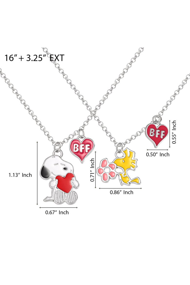 Snoopy & Woodstock BFF 2 Piece Necklace Set - 16 + 3.25'', Alternate, color, Silver