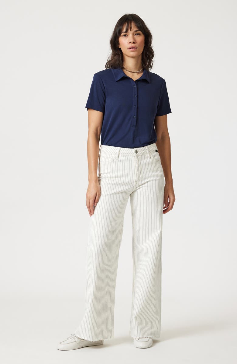 Mavi Jeans Paloma Stripe Flare Jeans, Alternate, color, Off-White Stripe Den
