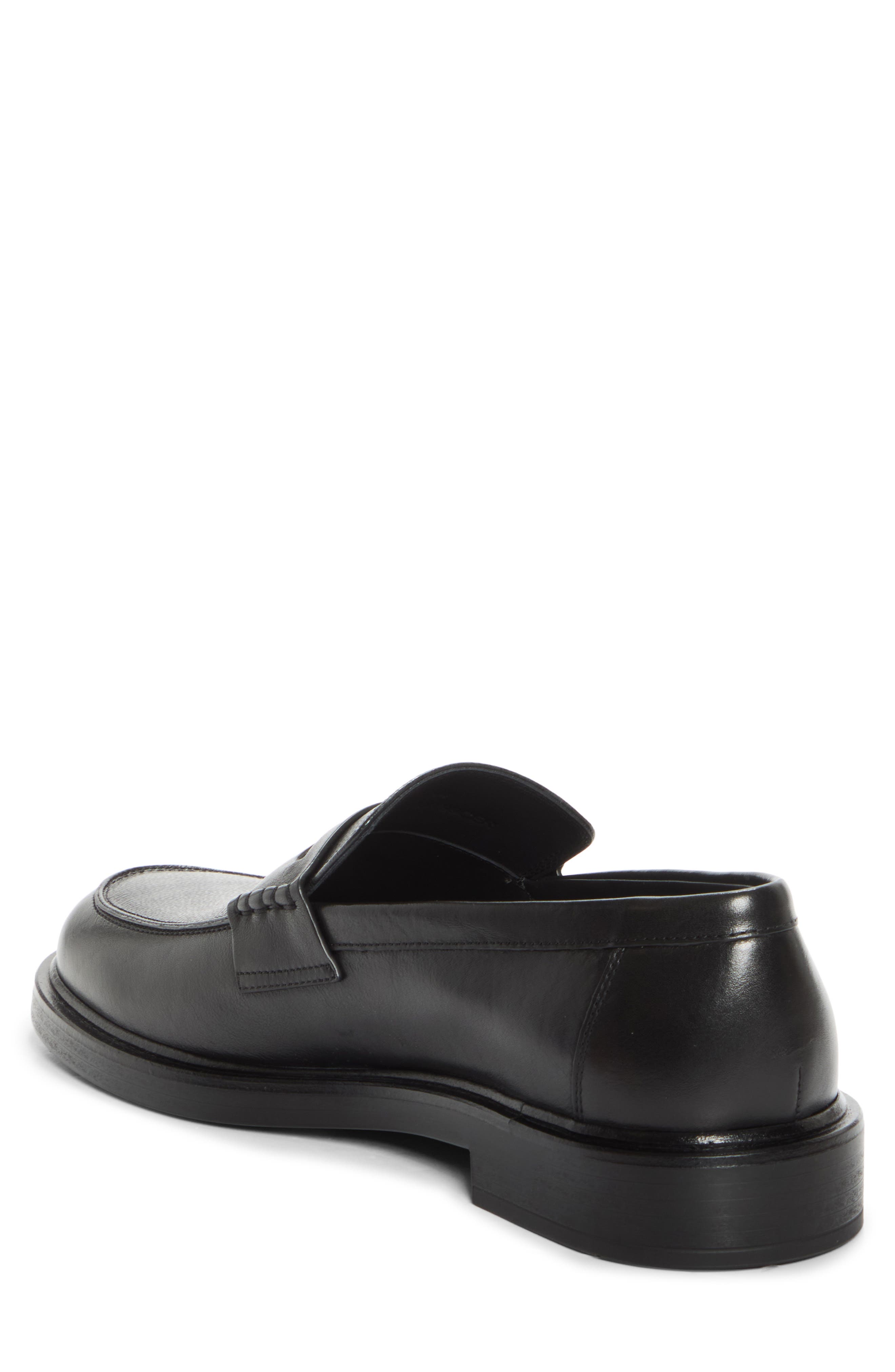 Pembroke Check & Leather Penny Loafer, Alternate, color, BLACK/ IRON GREY CHK