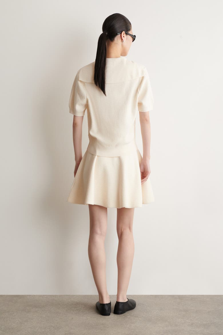 Knitted Flared Mini Skirt, Alternate, color, IVORY