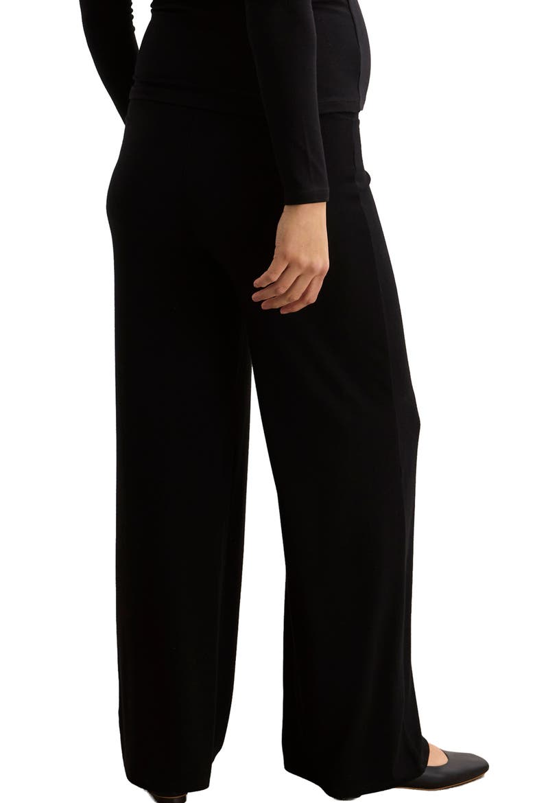 The Softest Rib Over Under Relaxed Pant, Alternate, color, Black