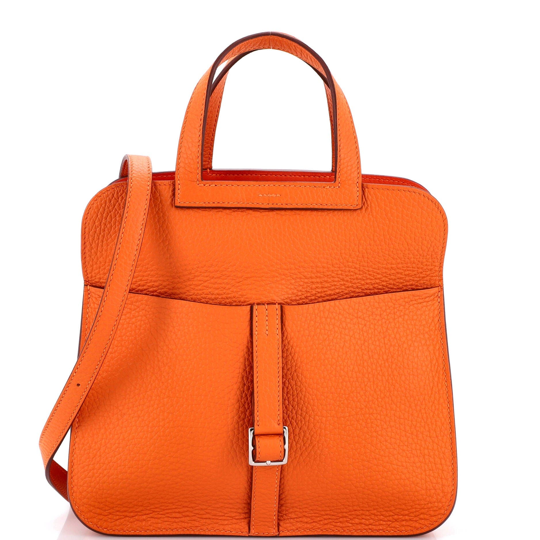 Pre-Owned Hermes Halzan Bag Clemence 25, Main, color, Feu