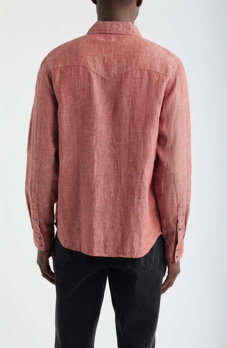 AG Rogan Linen Snap-Up Western Shirt, Alternate, color, Heritage Adobe Clay