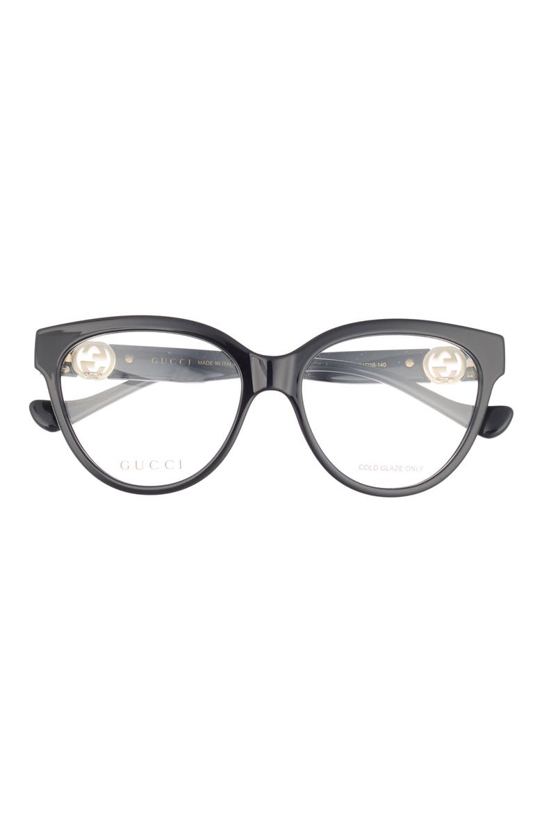 Cat Eye Optical Frames, Main, color, BLACK BLACK TRANSPARENT