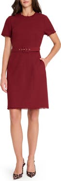 Tahari ASL Metallic Bouclé Sheath Dress
