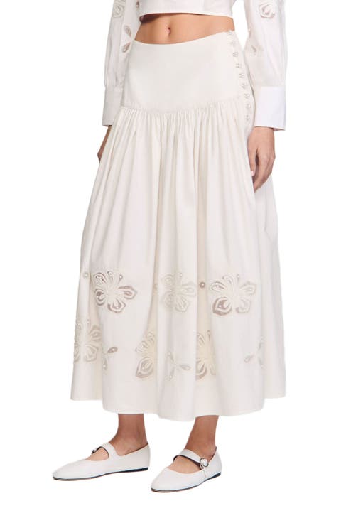 Long poplin skirt