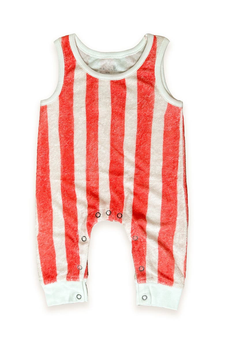 Miki Miette Drew Tank Romper, Main, color, Red Stripe