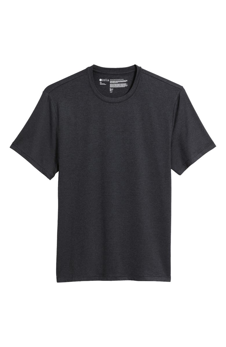 Zella Dynamic Crewneck T-Shirt, Alternate, color, Grey Dark Charcoal Heather