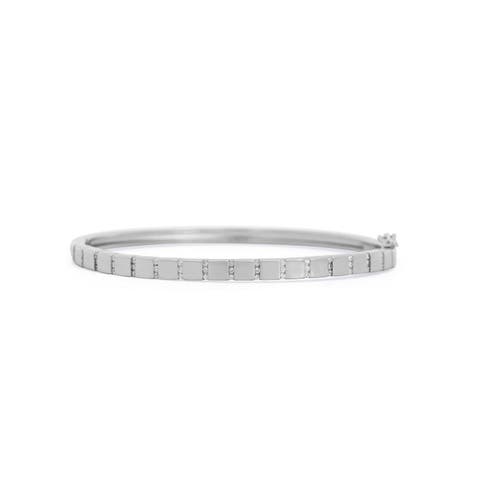 Ribbed CZ Bangle
