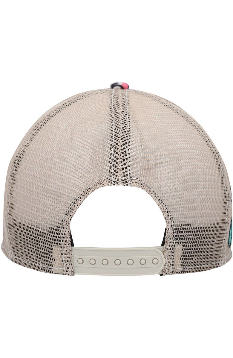 New Era Men's New Era Cream Houston Rockets Palm Trees 9FIFTY Trucker Snapback Hat, Alternate, color, 