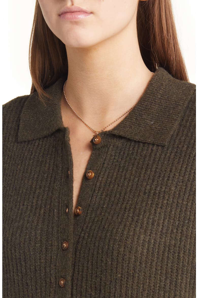 Polo Long Sleeve Sweater Dress, Alternate, color, GREEN ROSIN