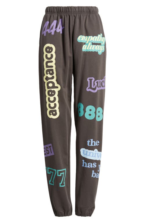 The Mayfair Group Affirmations Fleece French Terry Joggers In Charcoal
