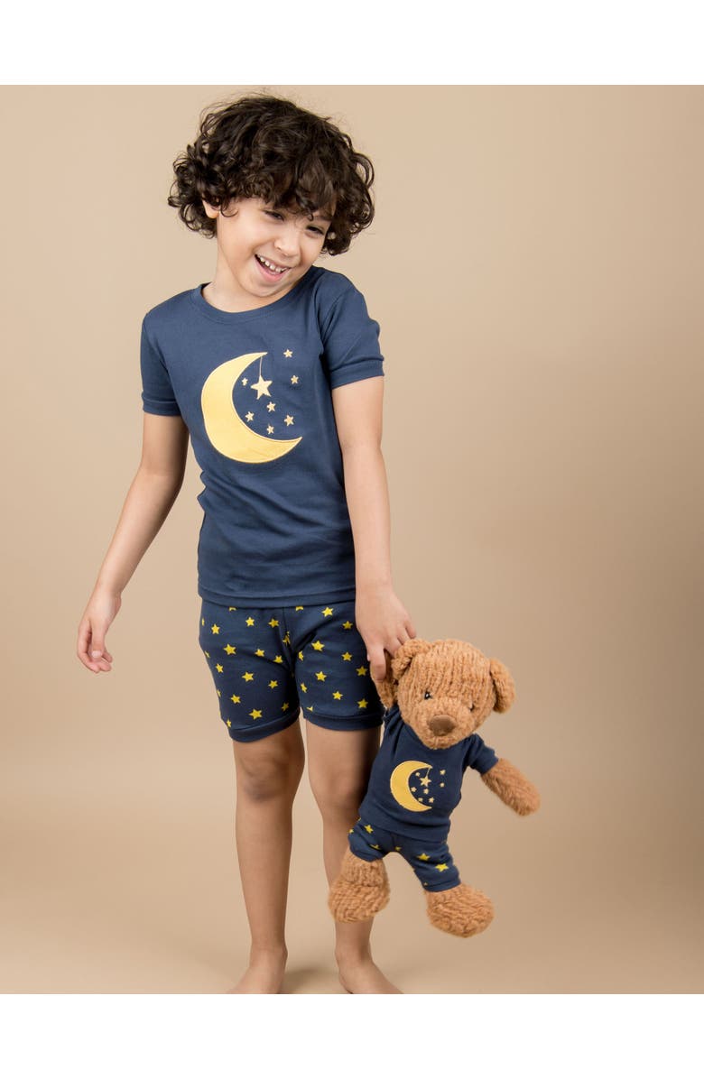 Leveret Girls Matching Doll Short Printed Cotton Pajamas, Alternate, color, Moon & Stars
