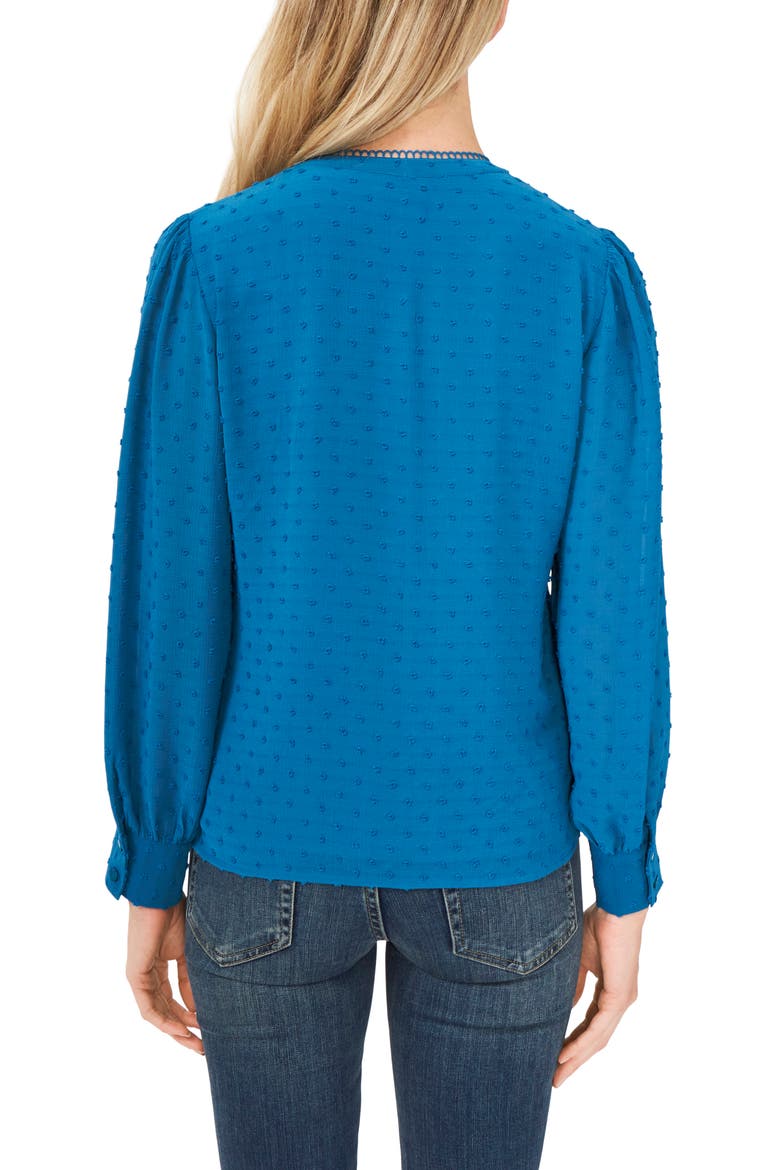 Clip Dot Long Sleeve Blouse, Alternate, color, SAPPHIRE SKY