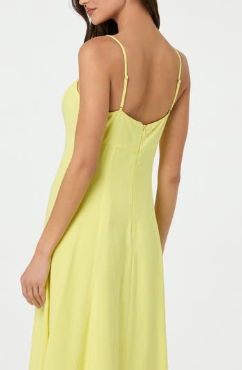 Linen Blend Midi Dress