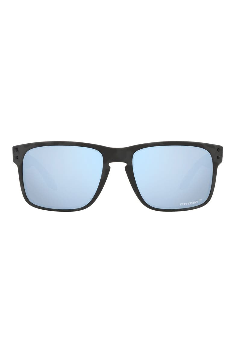 Holbrook™ 57mm Prizm™ Polarized Keyhole Sunglasses, Main, color, MATTE BLACK CAMO/ DEEP WATER