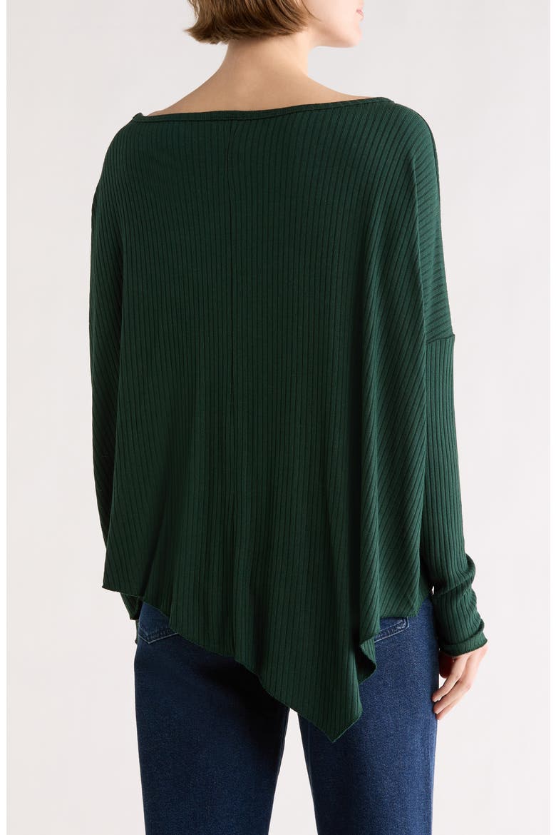 Ribbed Asymmetric Hem Sweater, Alternate, color, AVENTURINE