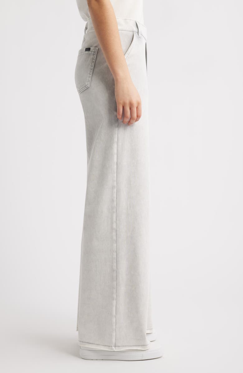 Hue Raw Hem Wide Leg Pull-On Denim Pants, Alternate, color, White Cloud Wash