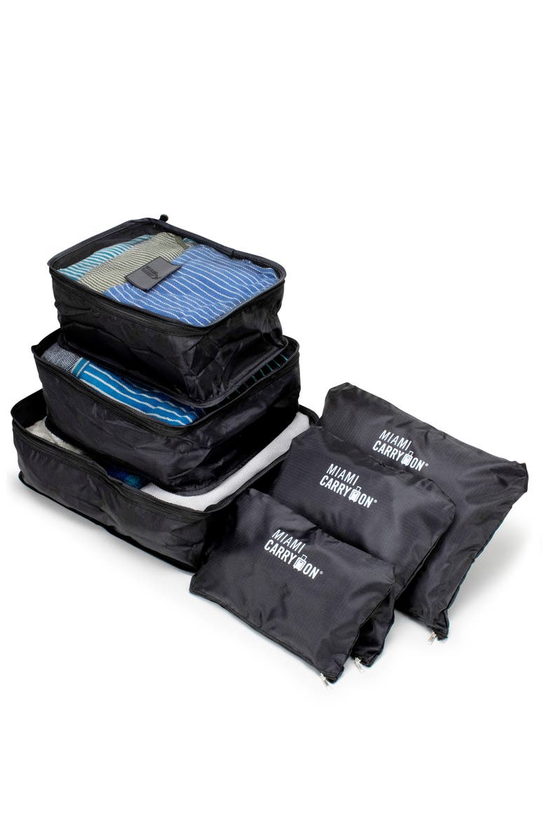 Travelers 6 Piece Organizational Packing Cubes, Alternate, color, Black
