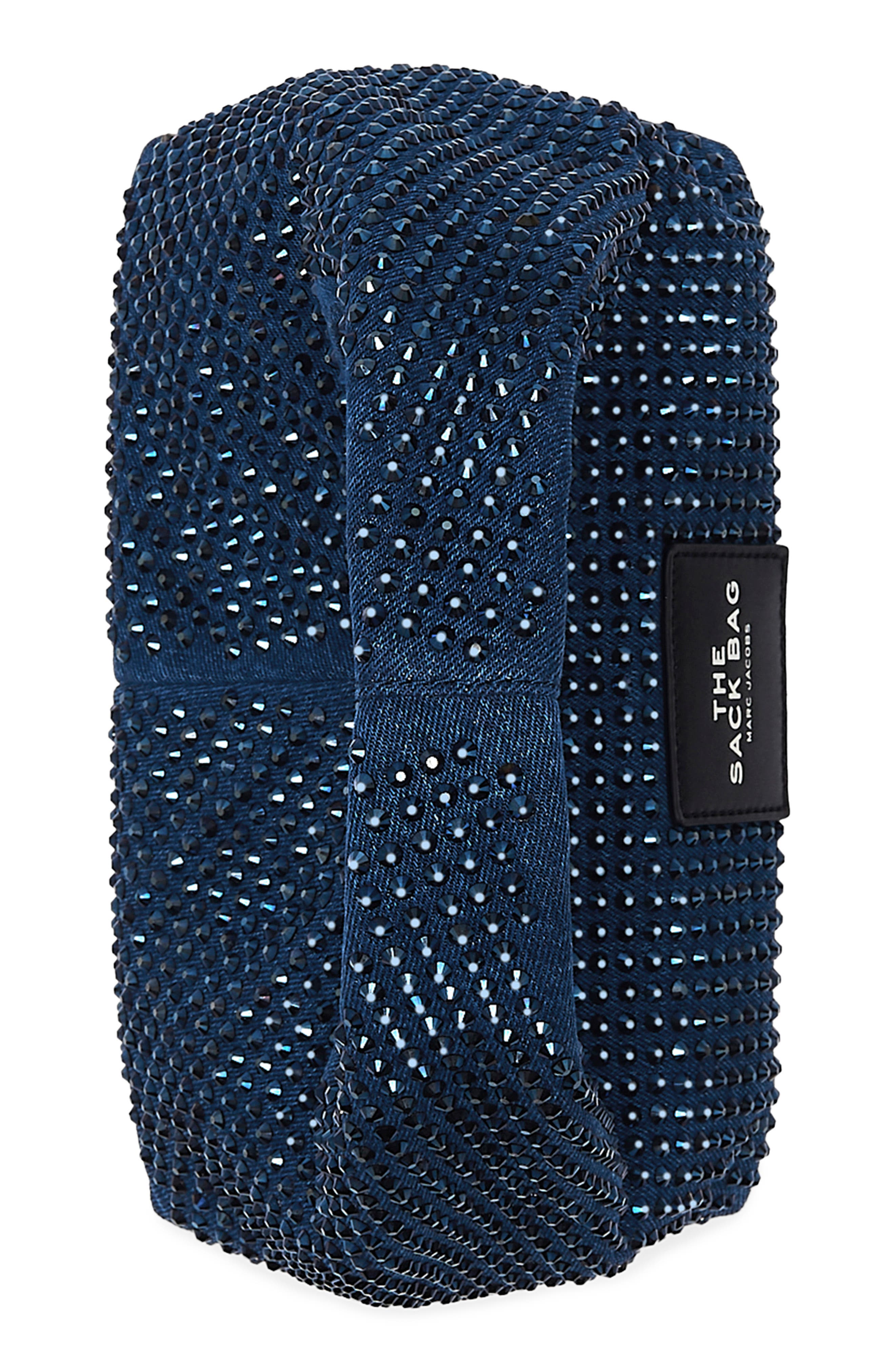 Marc Jacobs The Mini Crystal Denim Sack Bag, Alternate, color, 