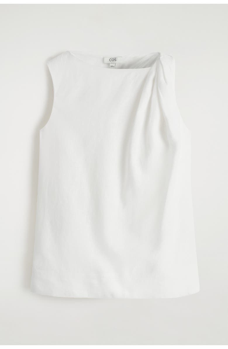 COS Twisted-Detail Linen Top, Alternate, color, White