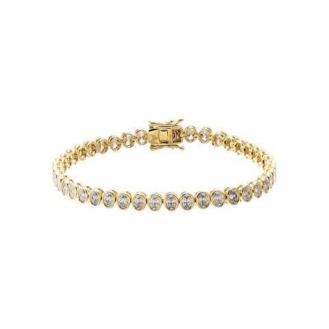 Moissanite Oval Bezel Tennis Bracelet