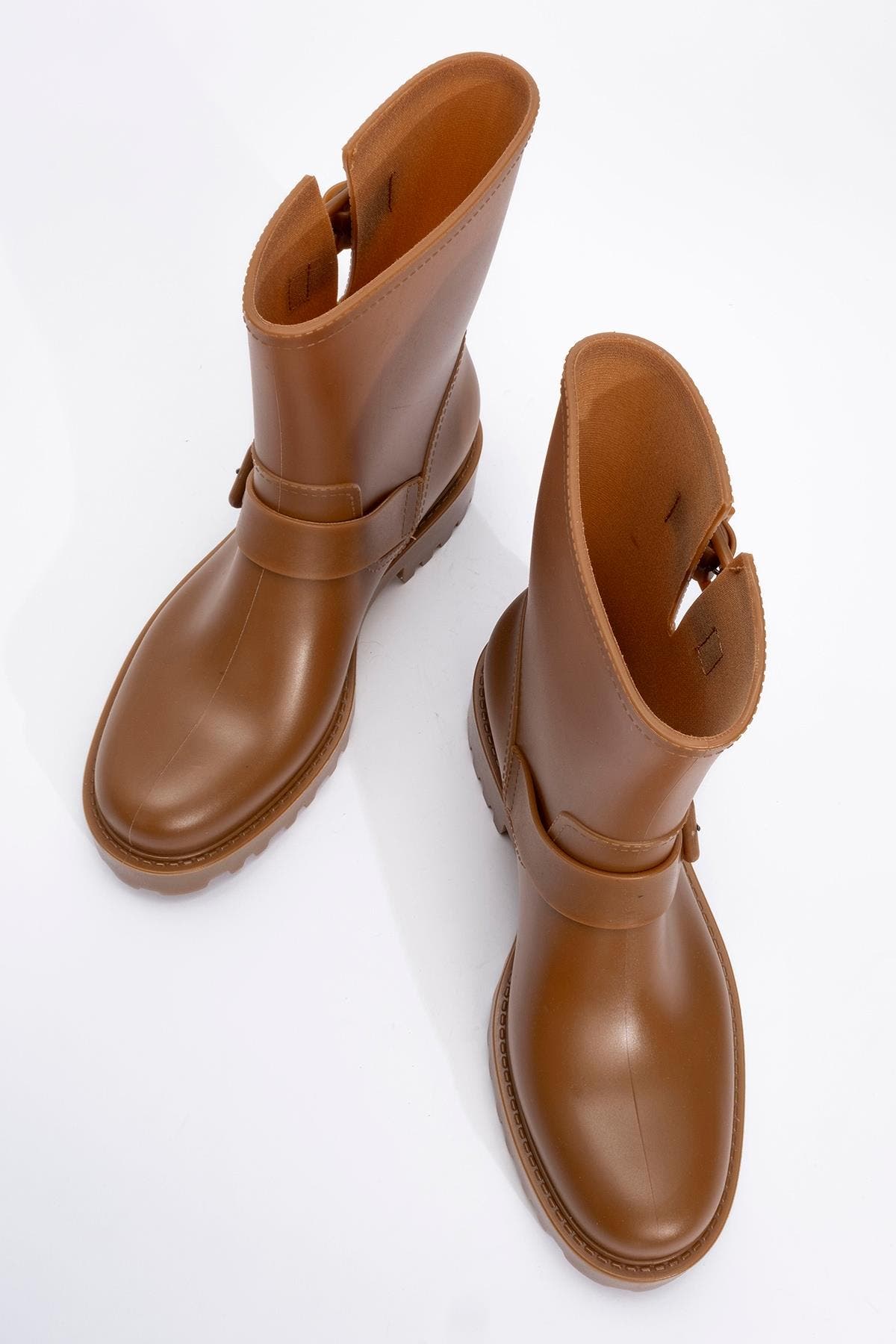 Zone Rain Boot, Alternate, color, Cognac Faux Leather