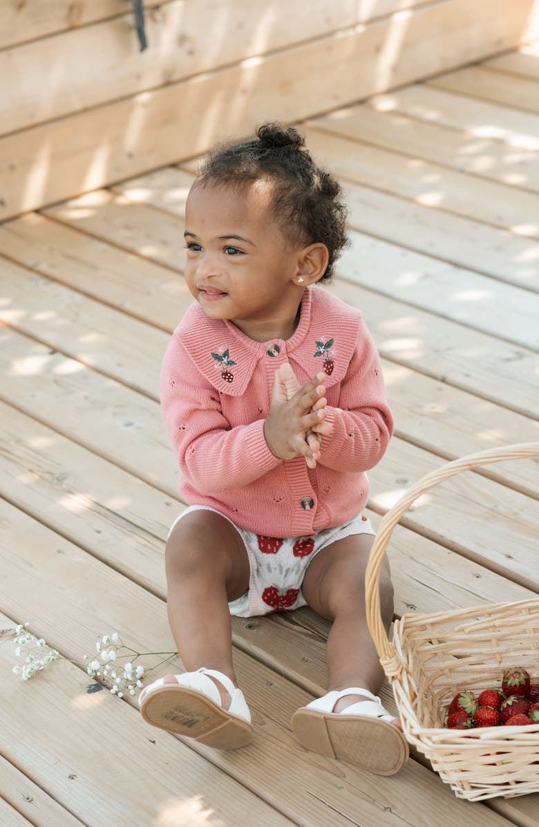 Petit Lem Berry Pointelle Knit Cardigan, Alternate, color, Pink