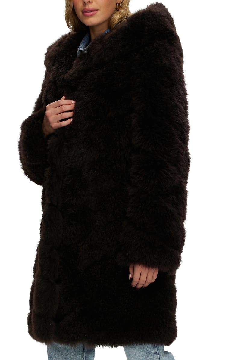 GORSKI Select Genuine Shearling Diagonal Parka, Alternate, color, Brown