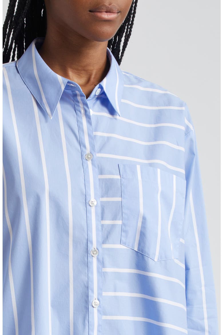 Kinley Directional Stripe Cotton Blend Button-Up Shirt, Alternate, color, HYDRANGEA/ WHITE
