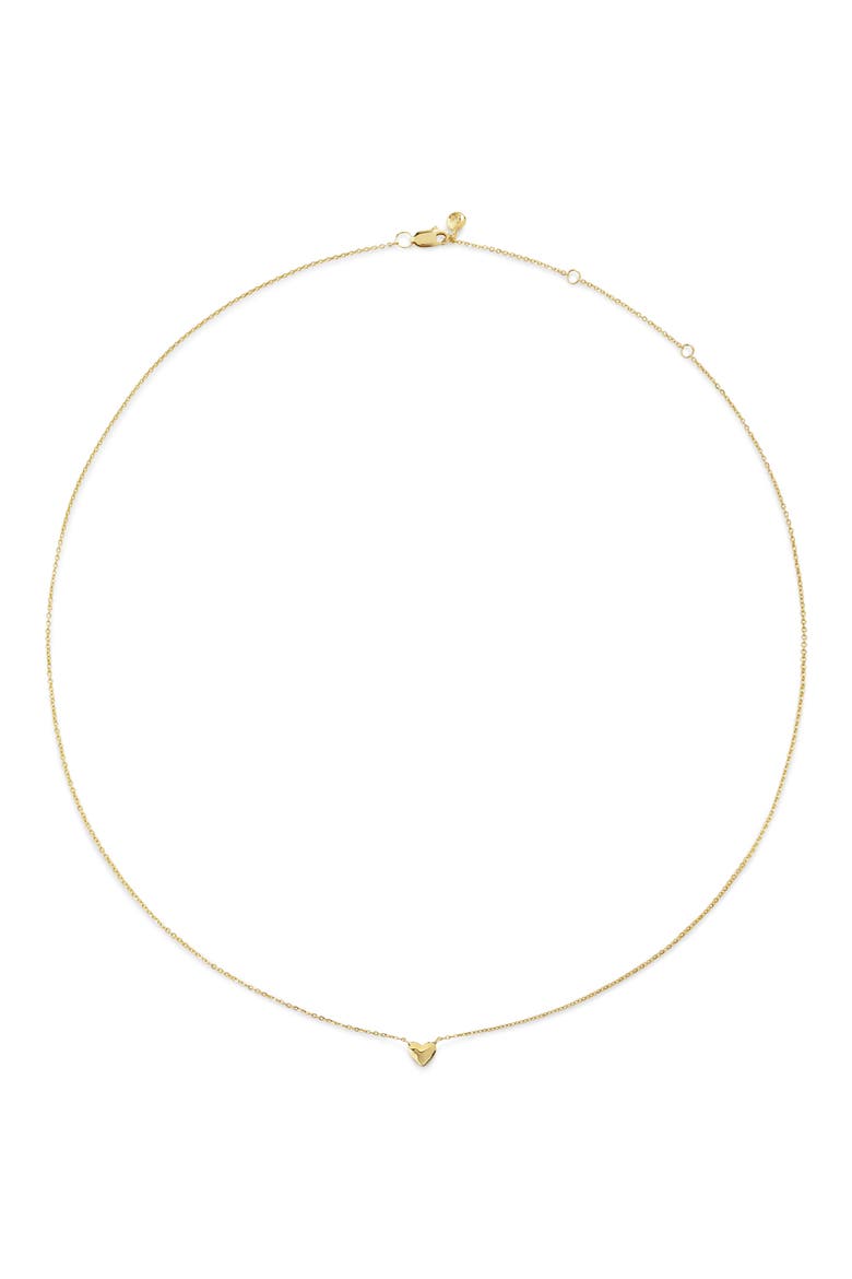 Mini Heart Chain Necklace, Main, color, 14K GOLD