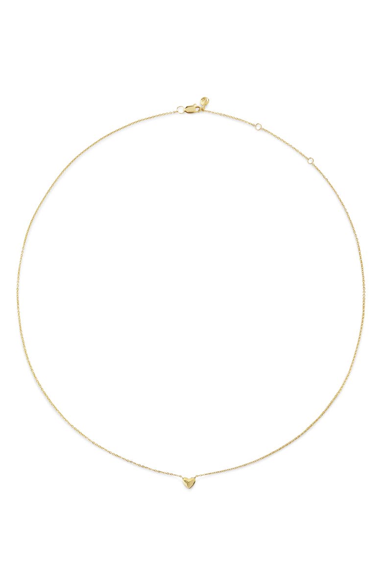 Monica Vinader Mini Heart Chain Necklace, Main, color, 14K Gold