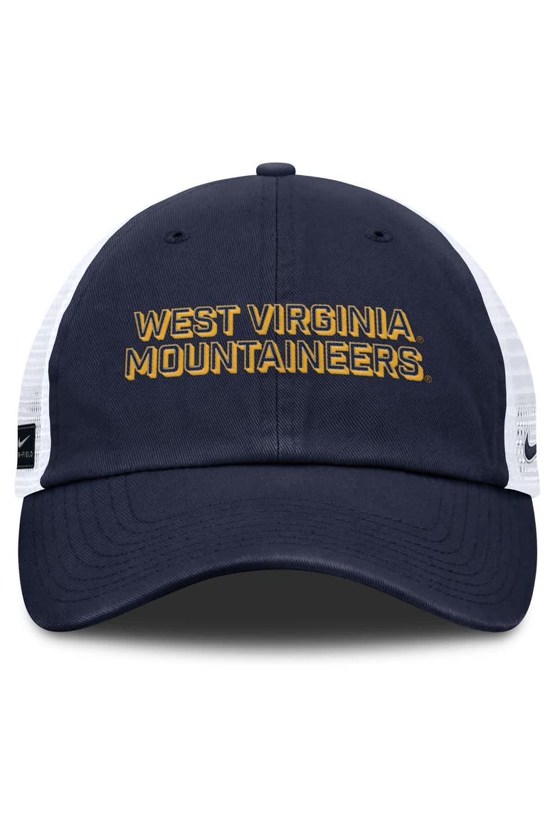 Men's Nike Navy West Virginia Mountaineers 2025 Gameday On-Field Club Adjustable Trucker Hat, Alternate, color, Navy