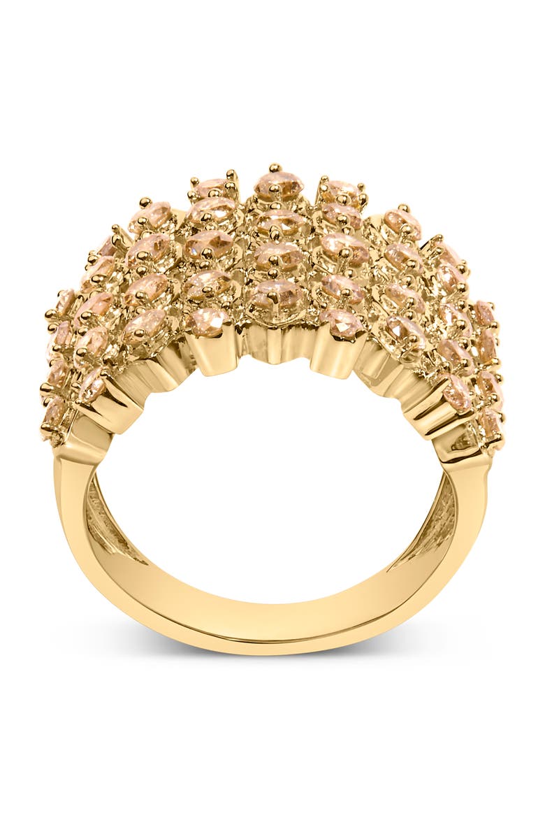 10K Yellow Gold 2.0 Cttw Brown Diamond Mesh Link Cocktail Ring, Alternate, color, Yellow Gold