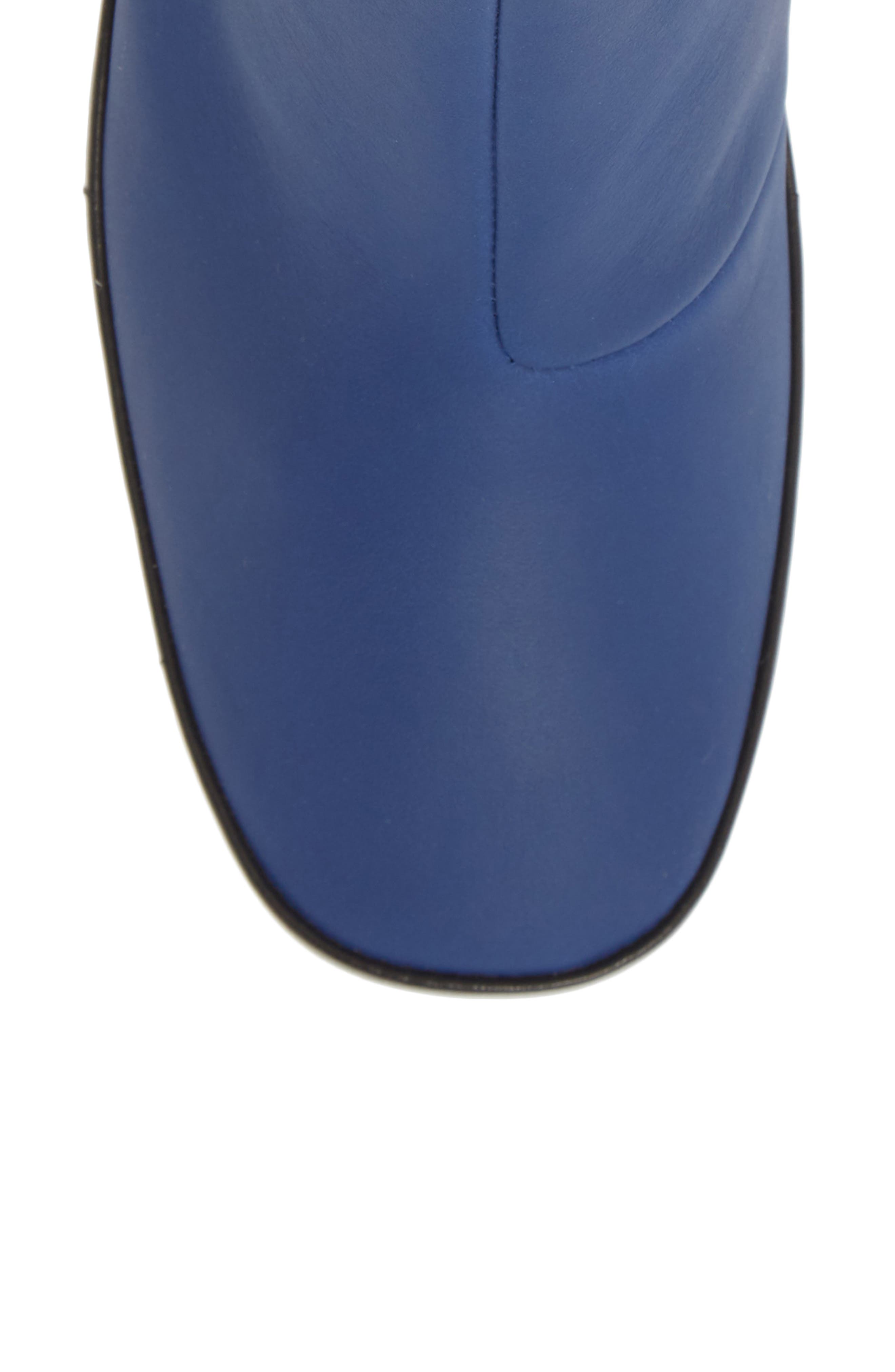 Upright Column Heel Bootie, Alternate, color, NAVY LEATHER