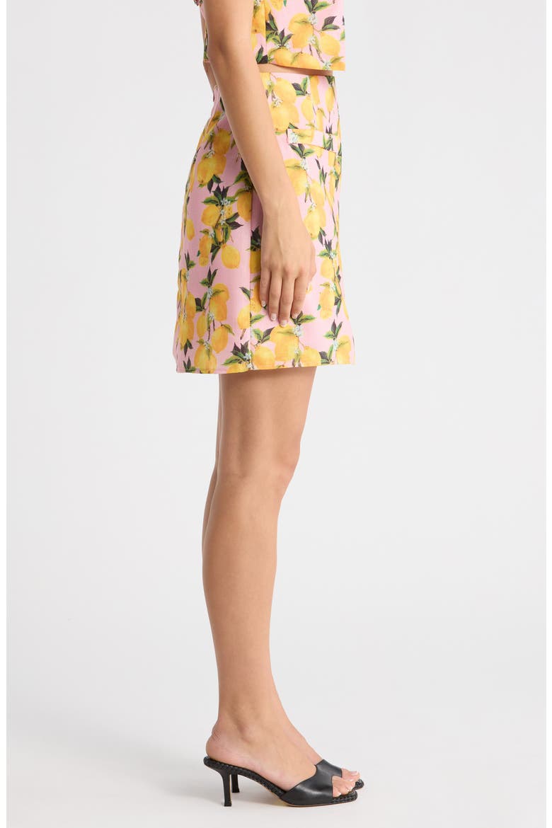 Desery Lemon Print Miniskirt, Alternate, color, YELLOW-MULTI