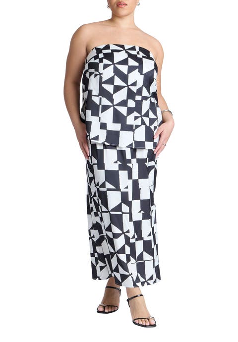 Satin Maxi Skirt (Plus)