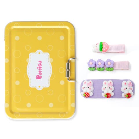3pc Hair Clip Set - Bunny Garden Trio