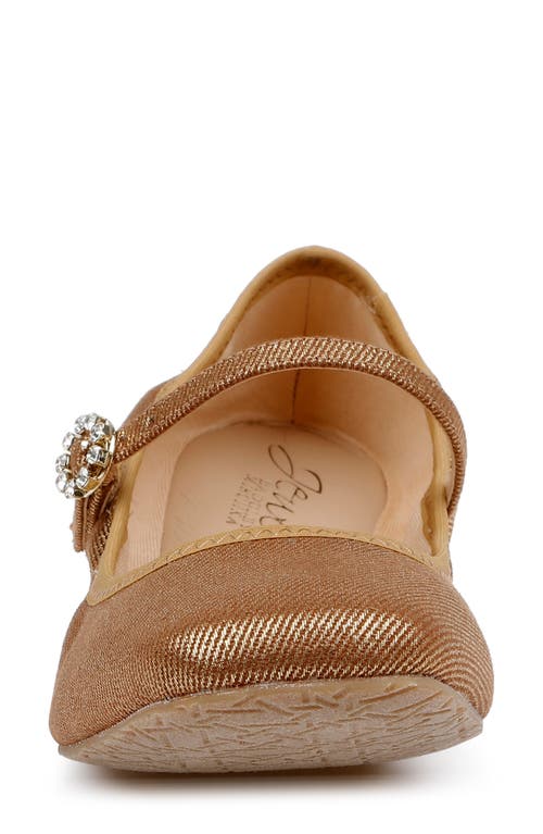 Jewel Badgley Mischka Kaya Mary Jane Flat In Gold Metallic
