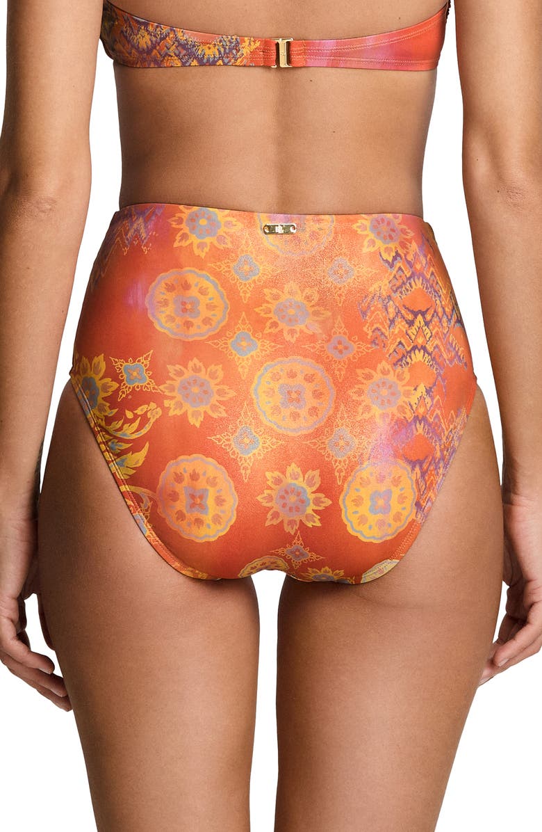 Lauren Ralph Lauren Shirred High Waist Bikini Bottoms, Alternate, color, 