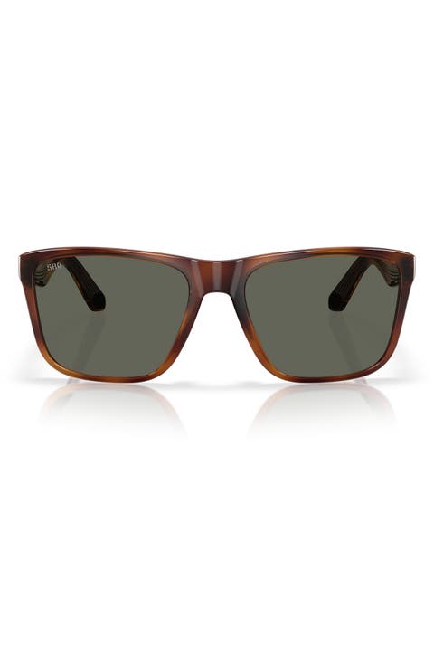 59mm Polarized Rectangular Sunglasses