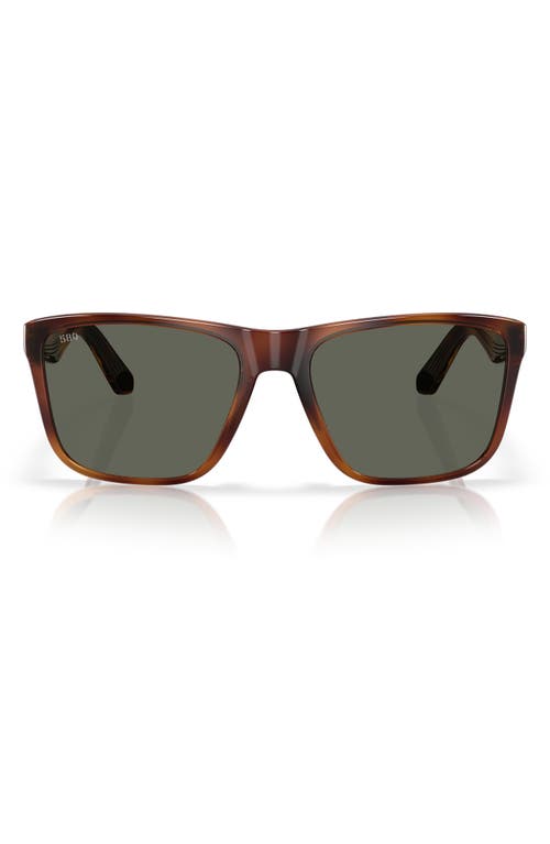 Costa Del Mar 59mm Polarized Rectangular Sunglasses In Tortoise/gray 580g