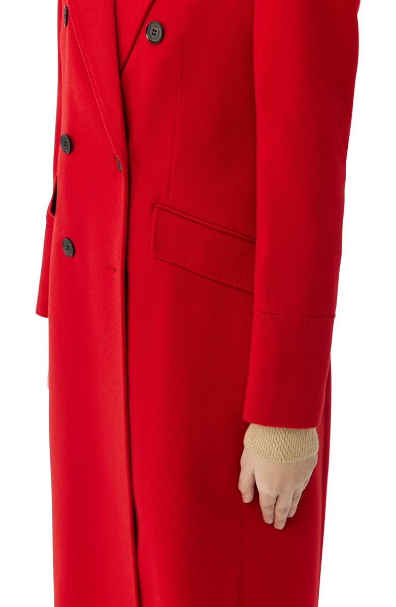 GOBI Mongolian Cashmere Cashmere Peak Lapel Long Coat, Alternate, color, Red