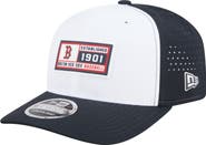 New Era Men's New Era White/Navy Boston Red Sox Established Patch 9SEVENTY Adjustable Hat