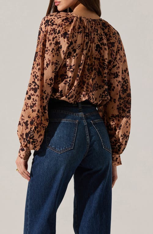 Astr The Label Reyen Long Sleeve Top In Brown