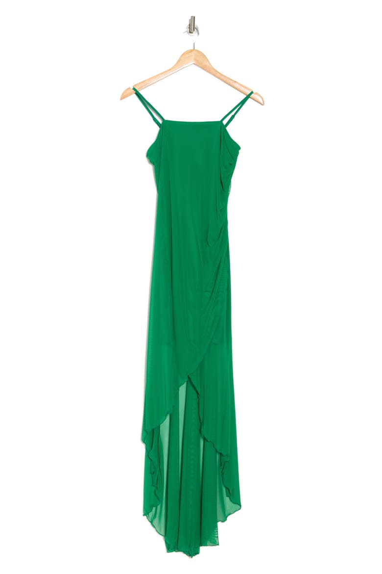 High Low Mesh Dress, Alternate, color, KELLY GREEN