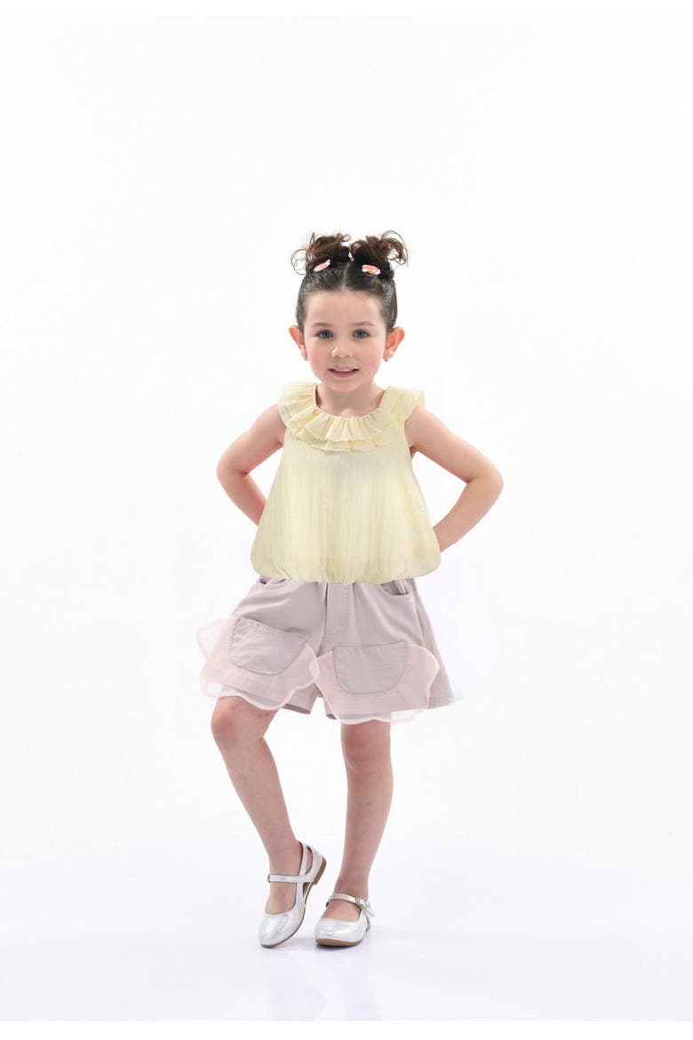 Yellow Mauve Ruffle Outfit Set, Alternate, color, Yellow